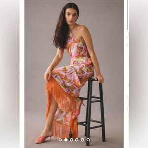 DELFI COLLECTIVE HALTER FRINGE DRESS